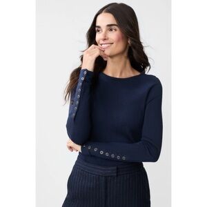 J MCLAUGHLIN JAMEY SWEATER STRETCH KNIT CLASSIC OFFICE CASUAL PREPPY MIN…